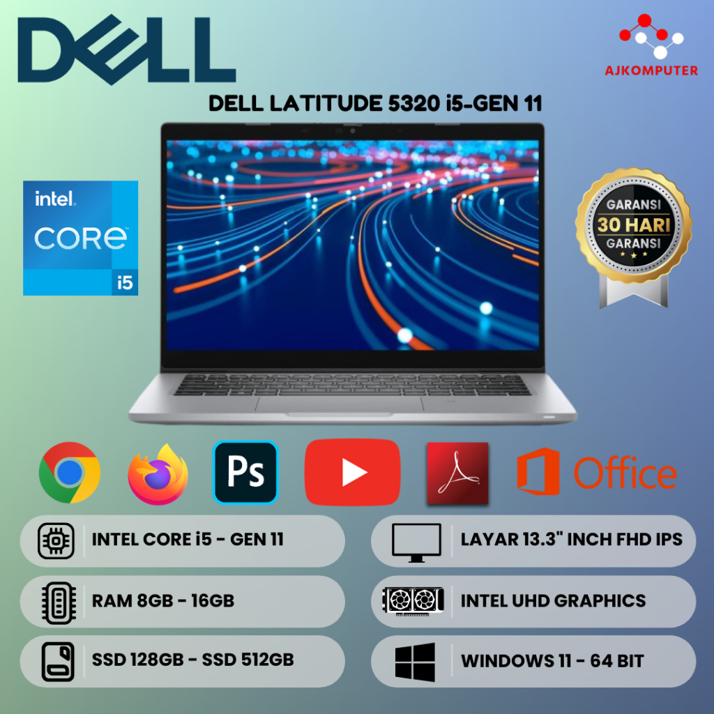 DELL LATITUDE 5320 CORE i5 / i7 GEN 11 MEWAH BERGARANSI