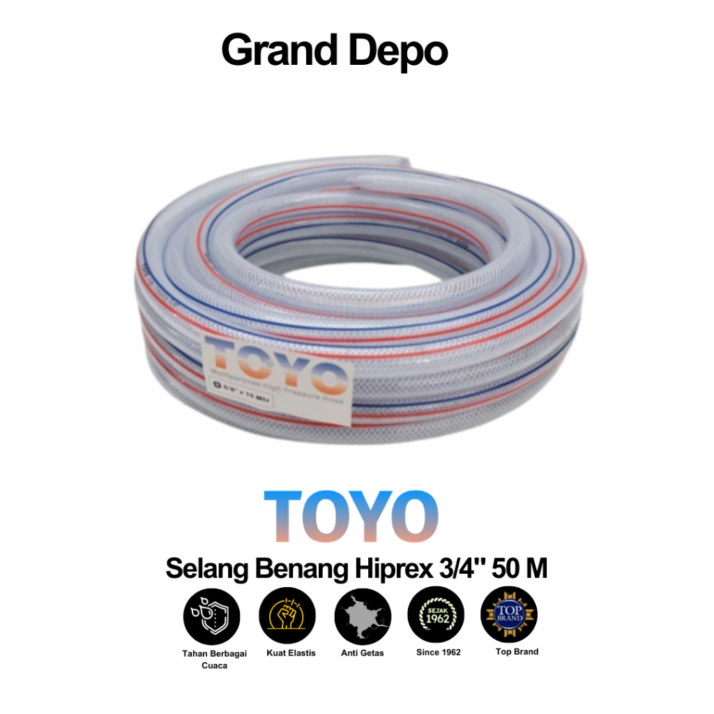 Toyo Selang Air Benang Hiprex 3/4" 50 Meter