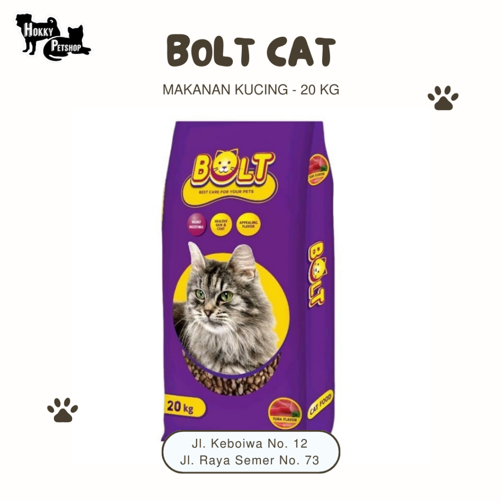 Bolt Cat 20 kg / Makanan kucing 20 kg / Makanan Kucing Murah / Makanan Kucing Besar