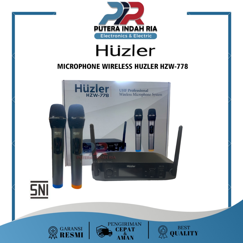 Microphone HUZLER Wireless 2 Handle Huzler HZW 778 / HZW-778 UHF