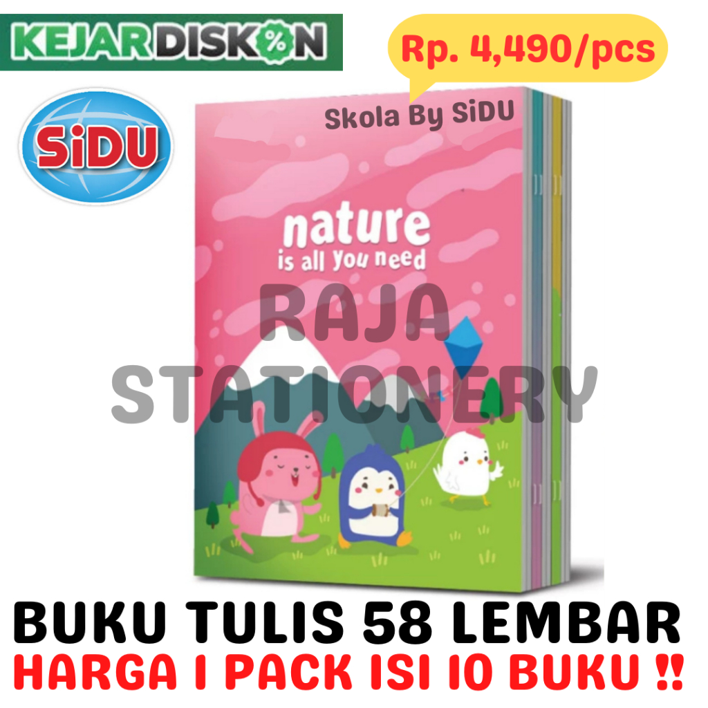 

BUKU TULIS 58 LEMBAR GARIS SKOLA BY SiDU NOTEBOOK A5 SINAR DUNIA [10PCS]