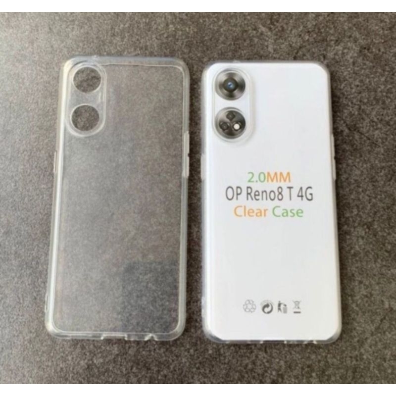 Silikon Case Oppo Reno8 T 4G Transparan TPU Bening Tebal 2.0mm