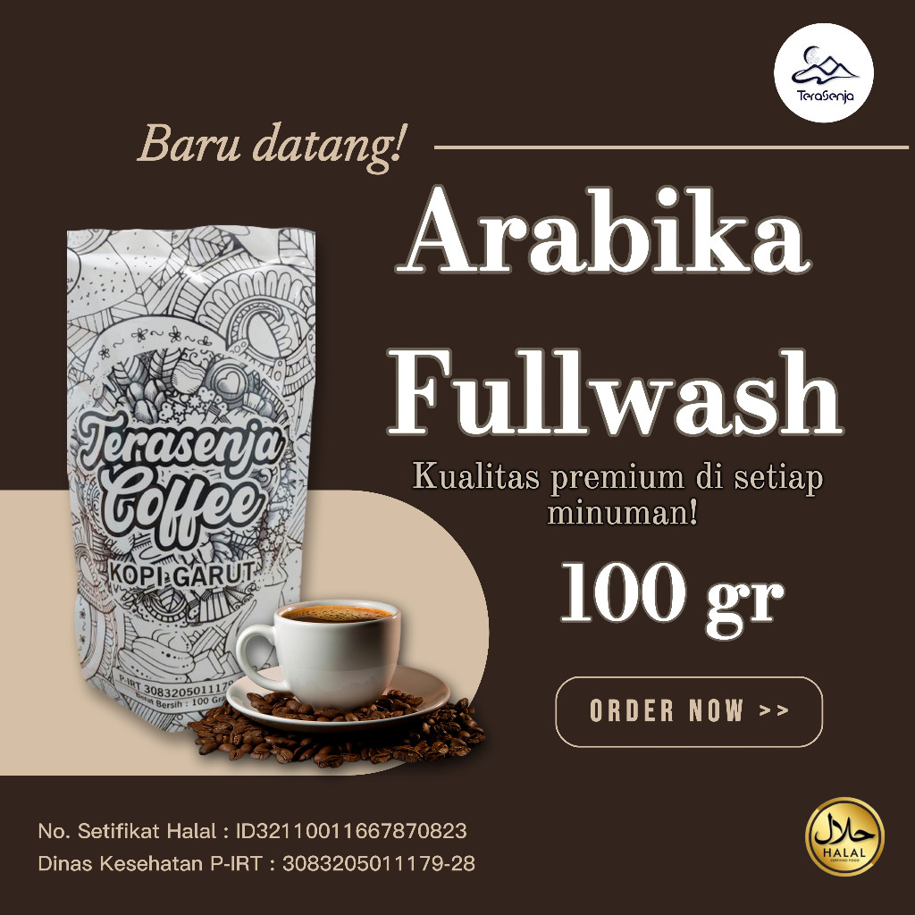 

Biji Kopi Bubuk Grade 1 Arabika Fullwash 100 gram - Terasenja
