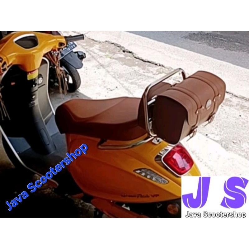 Backrack + Jok Sandaran + Sidebag motor listrik Greentech  / Aksesoris motor listrik