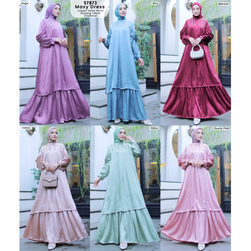 NAFISA MAXY DRESS GAMIS MEWAH POLOS ORI BY EXTU 57873