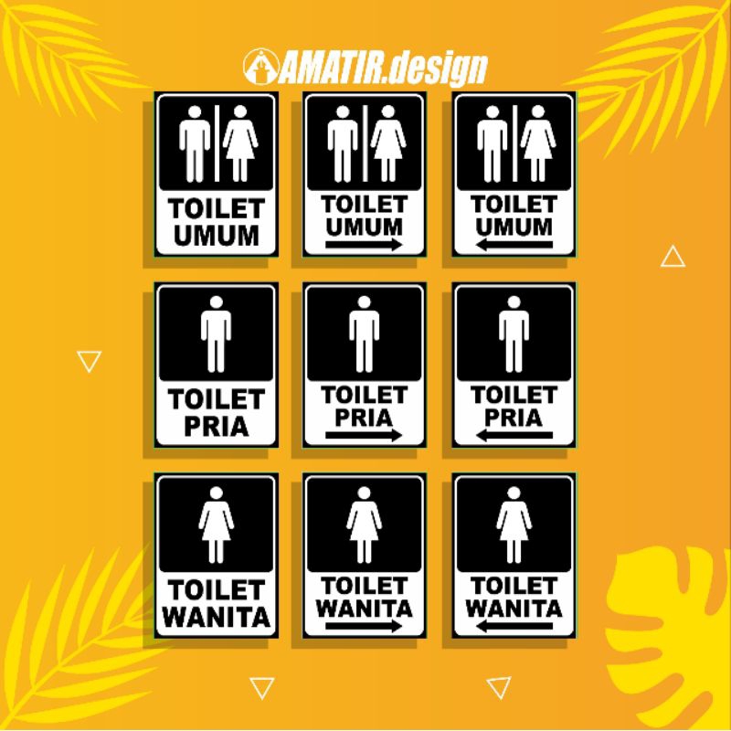 

STIKER TOILET UMUM, TOILET PRIA, TOILET WANITA (Bahan Vinyl + Laminasi Glossy Anti Air)