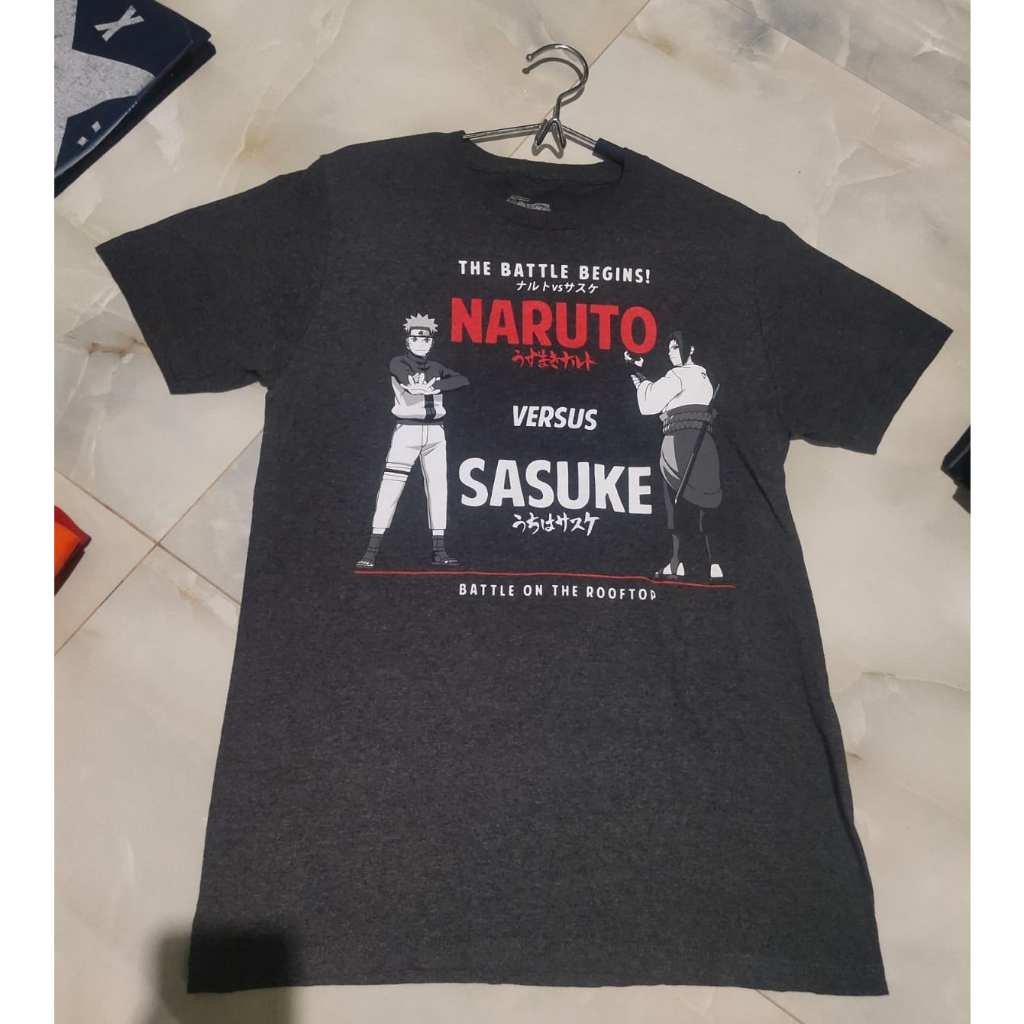T-Shirt Naruto Kaos Naruto T-Shirt Ripple Junction Naruto Versus Sasuke Original