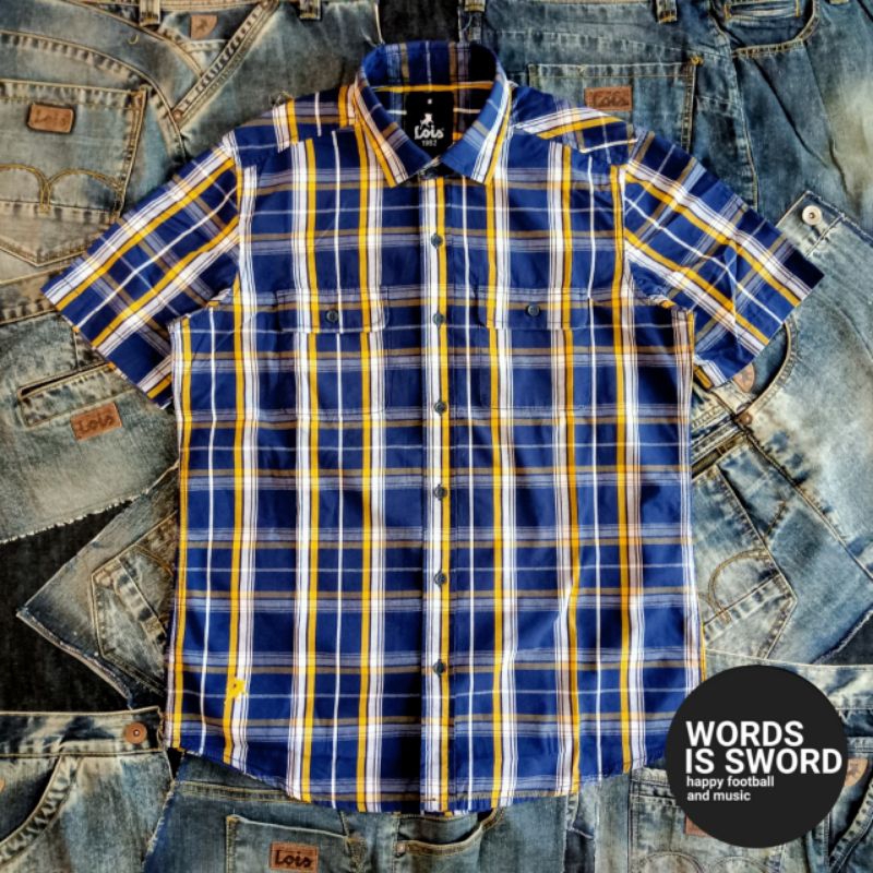 LOIS JEANS KEMEJA KOTAK PENDEK SLIM FIT - KLS499 -
