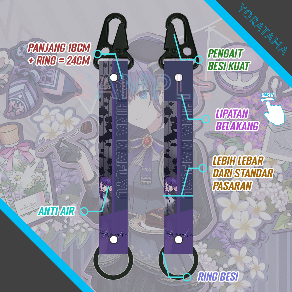 

Gantungan Tali Pendek Mafuyu Project Sekai, Ganci Lanyard Anime