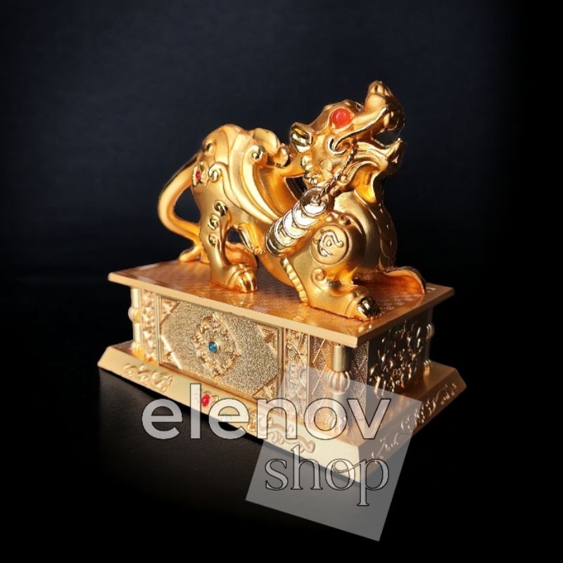Patung Fengshui Pi Yao Pi Xiu Pi Ciu Warna Gold Bahan Logam Luxuries