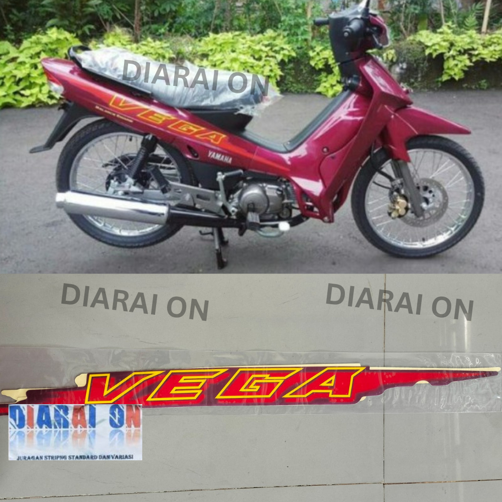 Stiker Striping Yamaha Vega 1998 1999 - Vega Lama Merah Murah