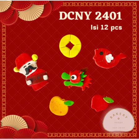 

NEW // GUMPASTE HIASAN KUE IMLEK SINCIA TAHUN NAGA / NAGA BARONG CNY KOIN ISI 12PCS