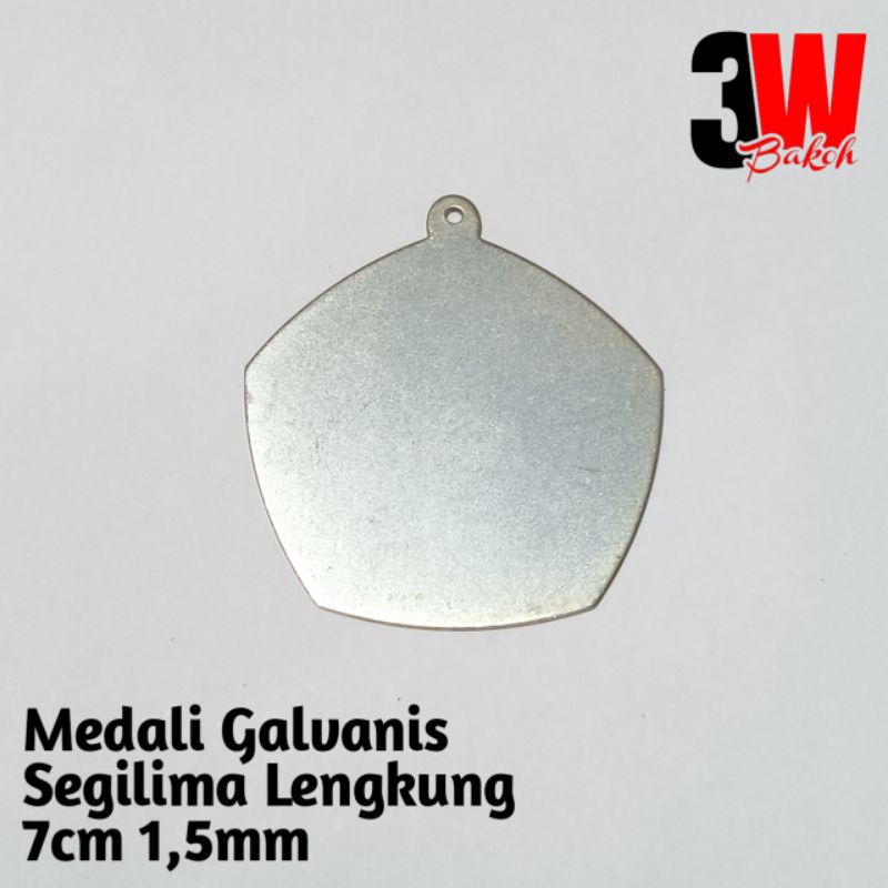 

MEDALI GALVANIS BENTUK SEGI LIMA LENGKUNG 7CM/1,5MM