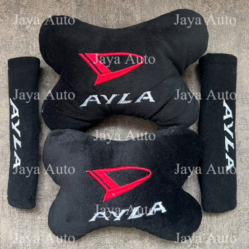 Bantal Mobil Ayla Bantal Leher Jok Mobil Cover Seatbelt Ayla