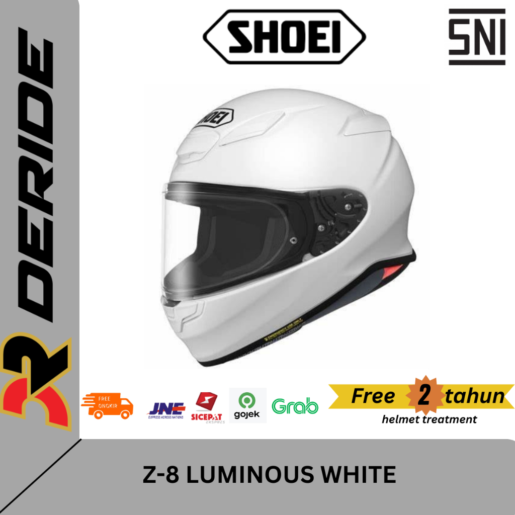 Shoei Z-8 Luminouse White Helm Sport Touring Full Face SNI Original Z8 Z 8
