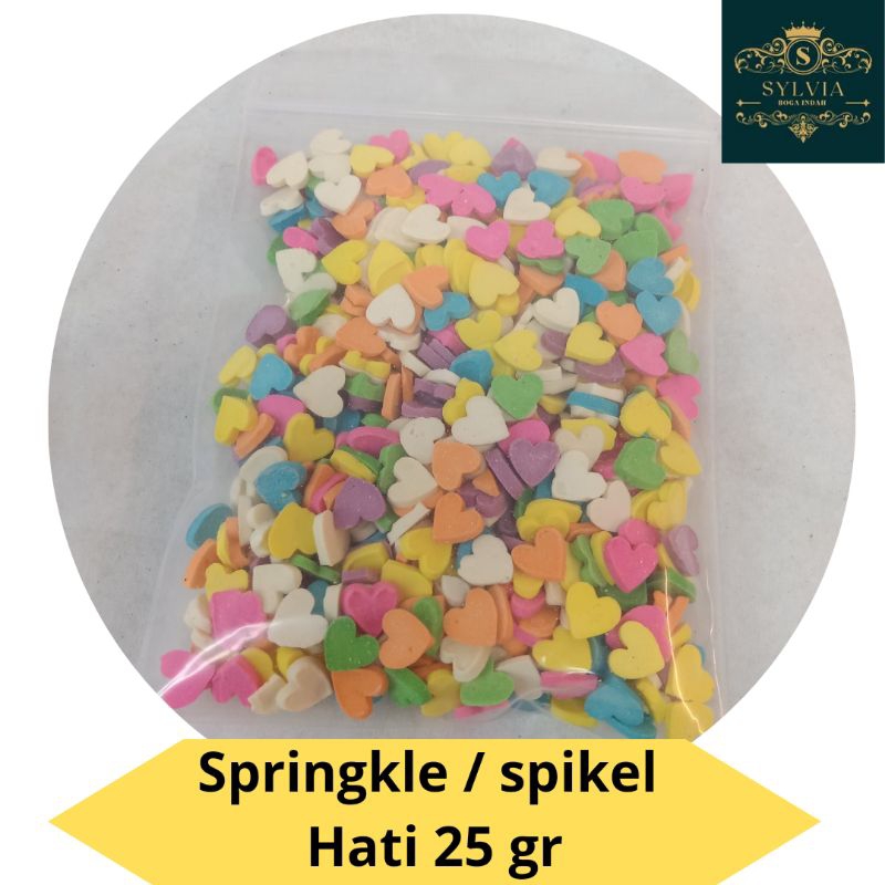 

Trimit Sprinkle Springkel Spikel Hati Warna Warni 25 gr Repack