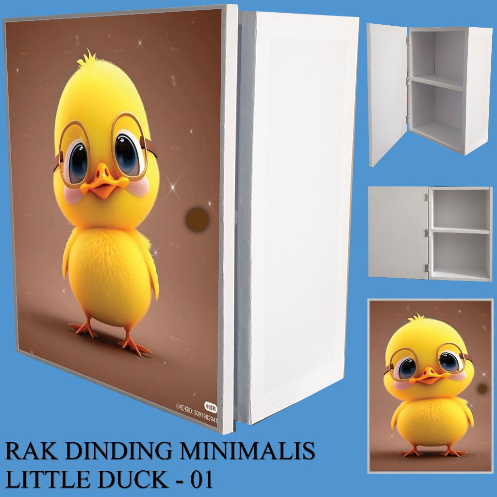 RAK DINDING MURAH MINIMALIS MOTIF LITTLE DUCK /  LEMARI DINDING MINIMALIS / RAK DINDING SERBAGUNA / 