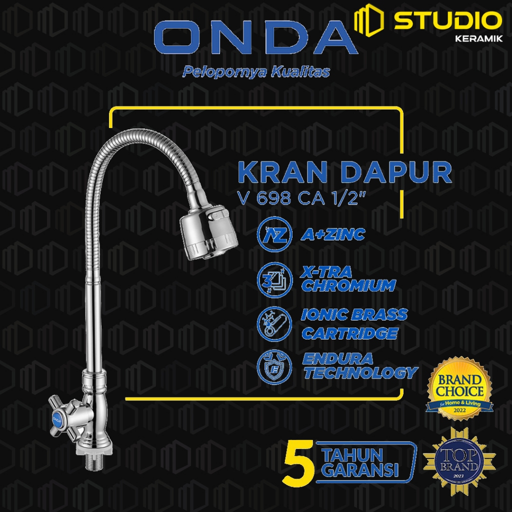 ONDA Kran Dapur Cuci Piring Angsa Tanam Fleksibel V 698 CA 1/2"