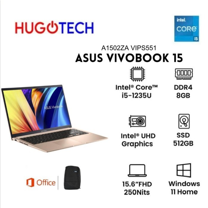Asus Vivobook 15 A1502ZA VIPS551 I5-1235U 8GB 512GB FHD WIN11 Touchs