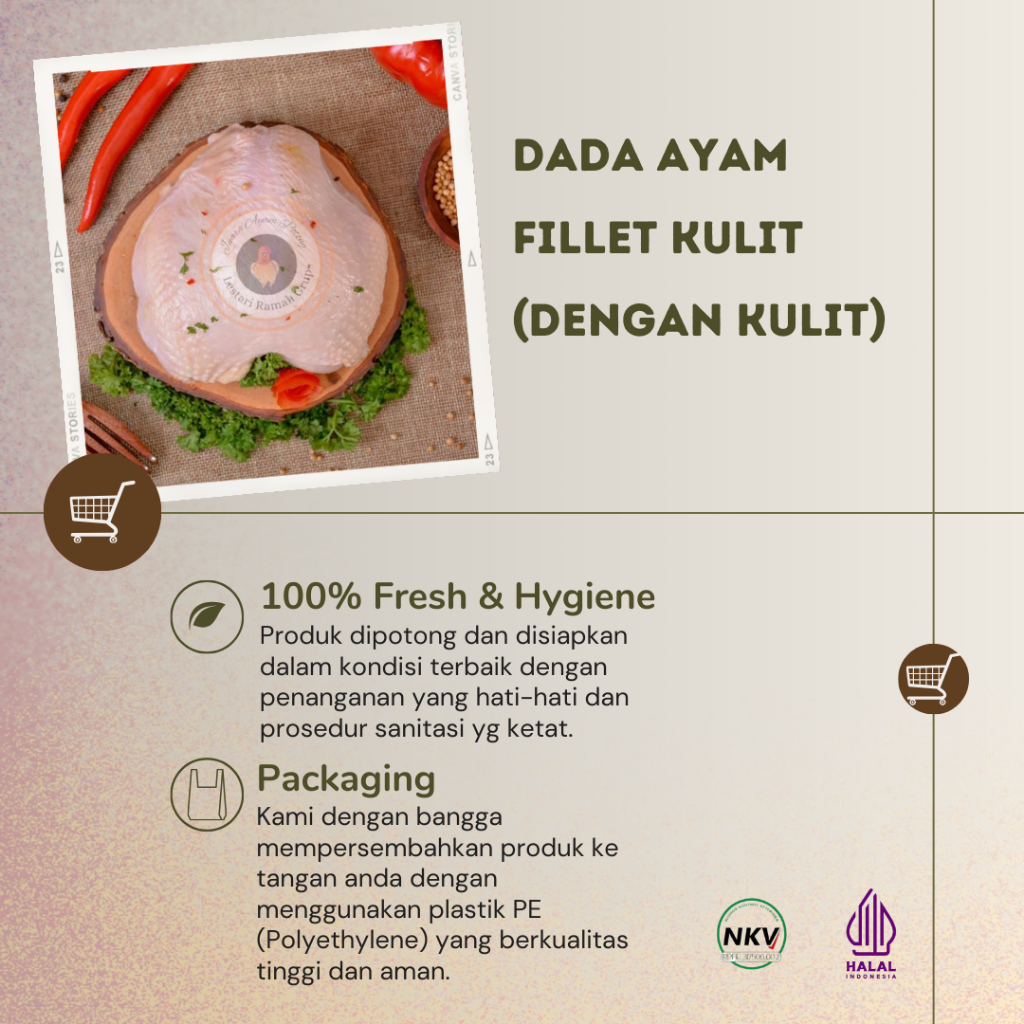 

Dada Ayam Fillet dengan Kulit Fresh Halal 1KG