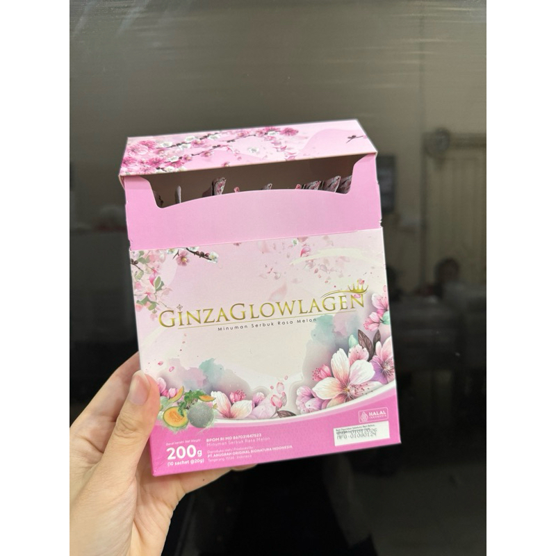 GINZAGLOWLAGEN COLLAGEN DRINK SUGAR FREE BPOM RI HALAL MUI