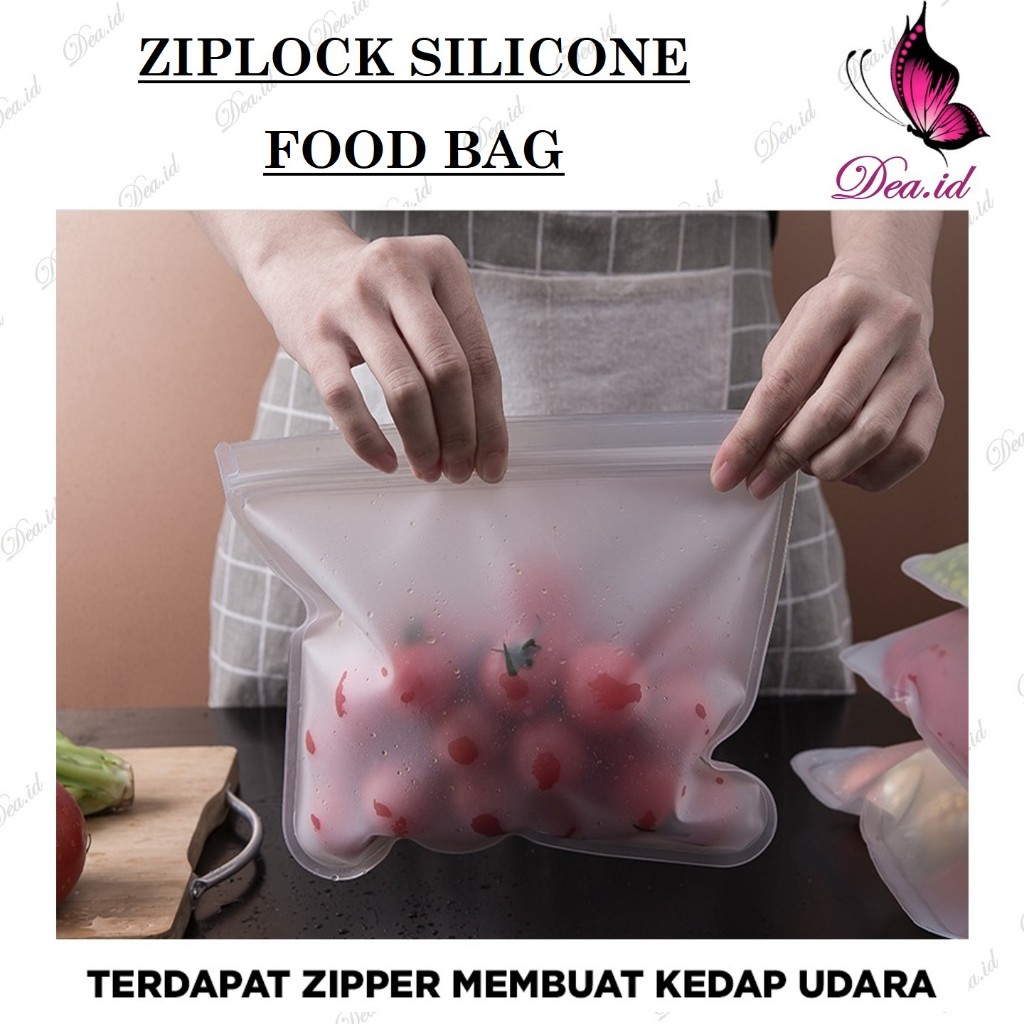 [DEABODYCARE] ZIPLOCK SILICONE FOOD BAG - TAS PLASTIK PENYIMPAN MAKANAN KEDAP UDARA ANTI BOCOR - ZIP