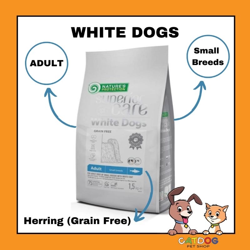 Nature's Protection Dog Superior Care White Dog Small Breed Adult Herring 1.5kg