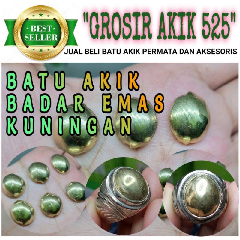 cincin badar emas bahan kuningan / batu akik badar emas