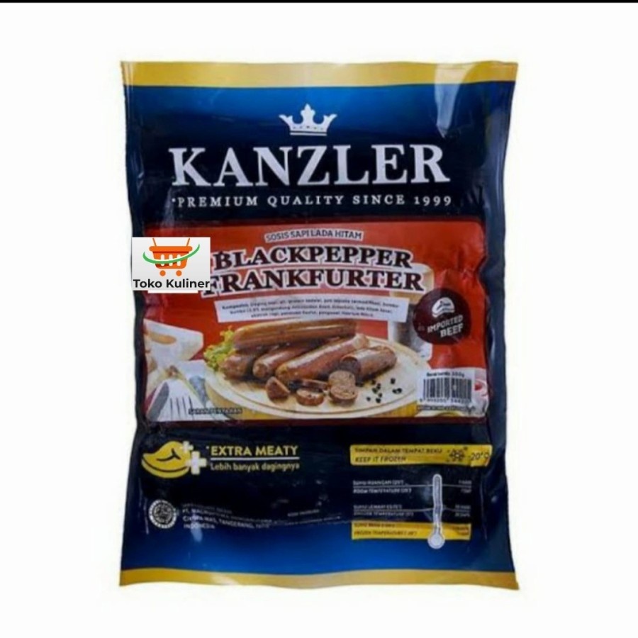 

Kanzler Sosis Sapi Blackpaper Frankfurter 360gr