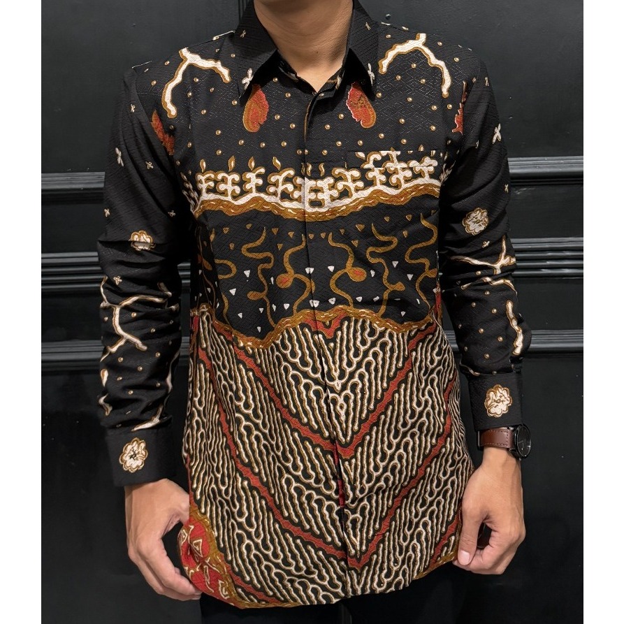 RISNA BATIK Doby KRD Hitam KEMEJA Doby LENGAN PANJANG / PENDEK BATIK RISNA DobiLAPIS FURING
