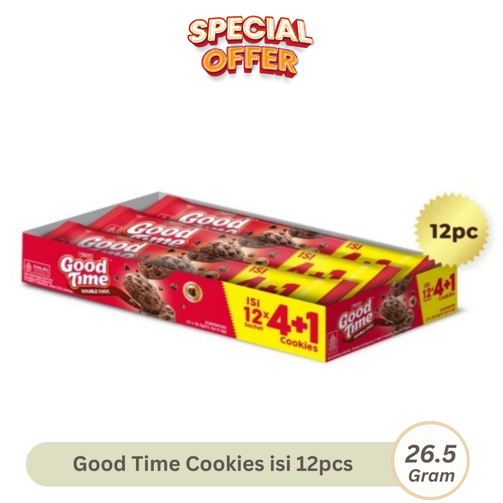 

Good Time isi 12 SACHET Double Choco Cookies Kukis Coklat isi 12pcs