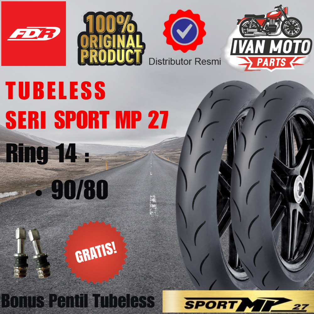 Ban MP27 90/80 ring 14 FDR Tubeless tubles Sport Mp 27 Ring 14 Tubeless Ban Motor Tubles RACING TIRE
