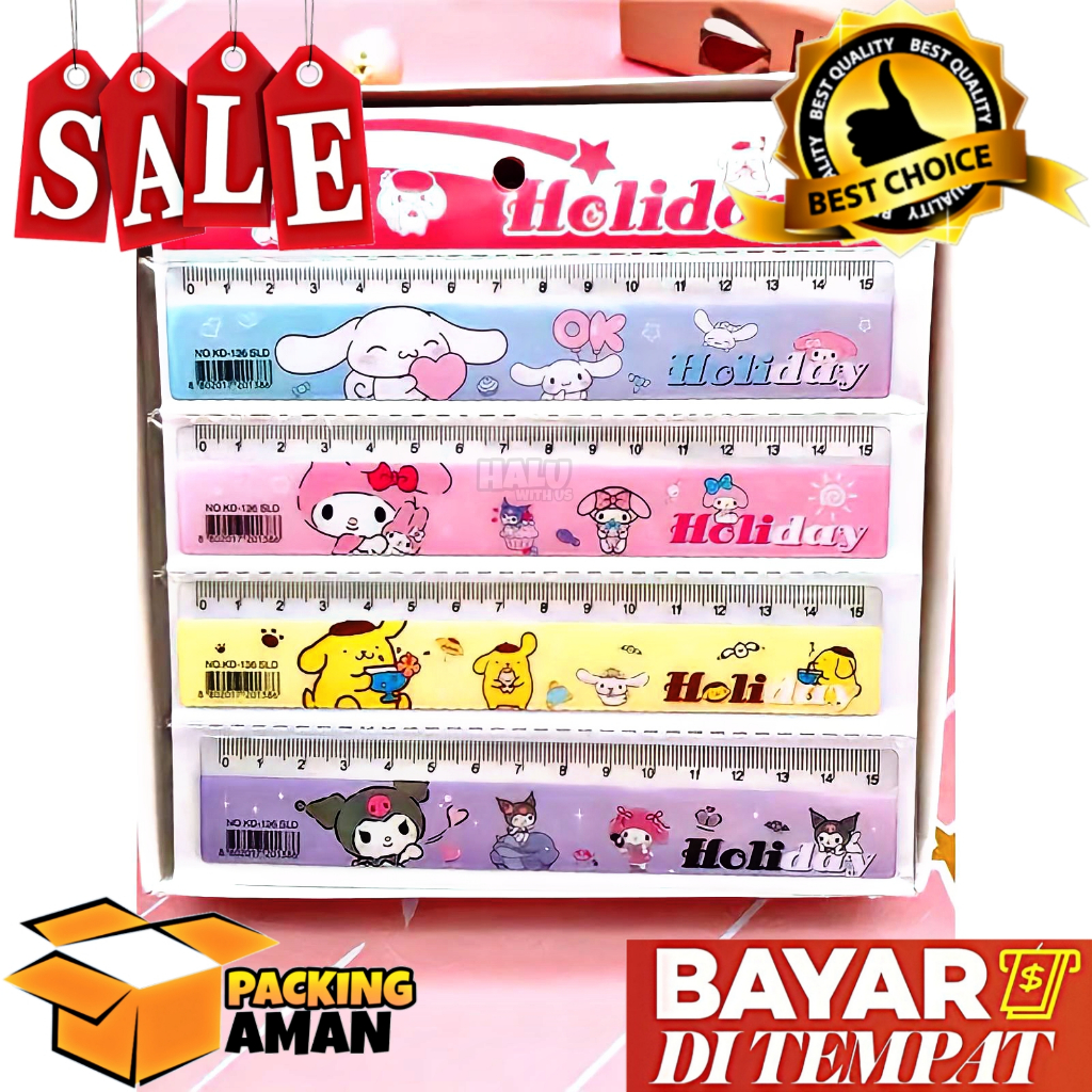 

(BISA COD) PROMO 1 Pcs Penggaris 15 Cm Sanrio Cinamoroll Melody Kuromi / Penggaris Holiday / Penggaris Fancy / Ruler Murah