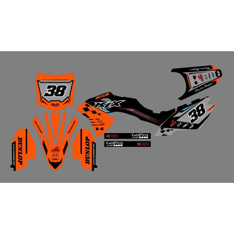 DECAL CUSTOME KAWASAKI KLX BF 150 ORANGE LIMITED DECALS