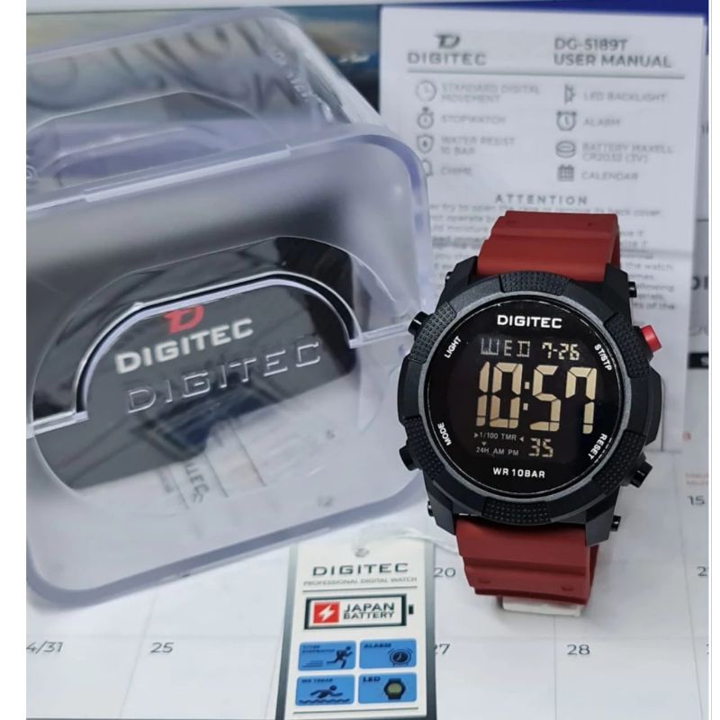 jam tangan digitec digital pria original tahan air jam tangan pria