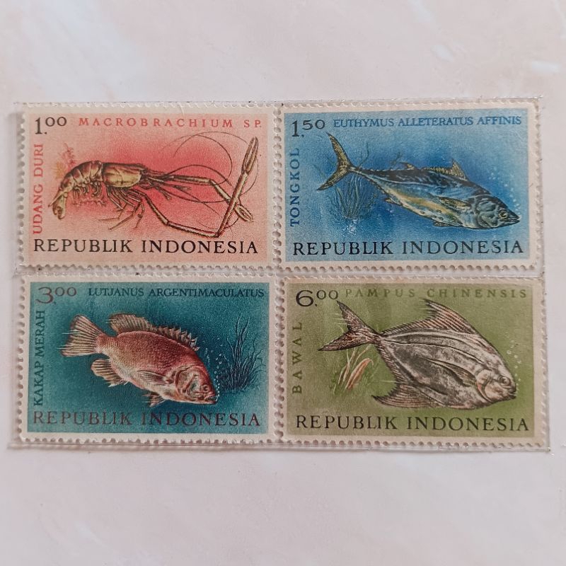 

(AB) Perangko Indonesia 1963 Ikan Set Lengkap 4pcs Mint