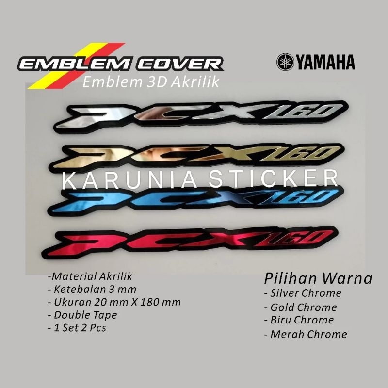 (2pcs) Emblem timbul pcx 160 emblem 3D akrilik emblem pcx160 timbul 3D Akrilik