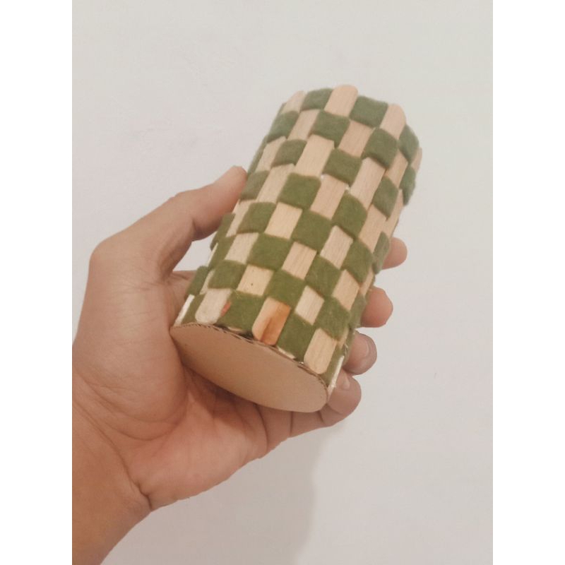 

sovenir tempat pensil anyaman flanel stik es krim