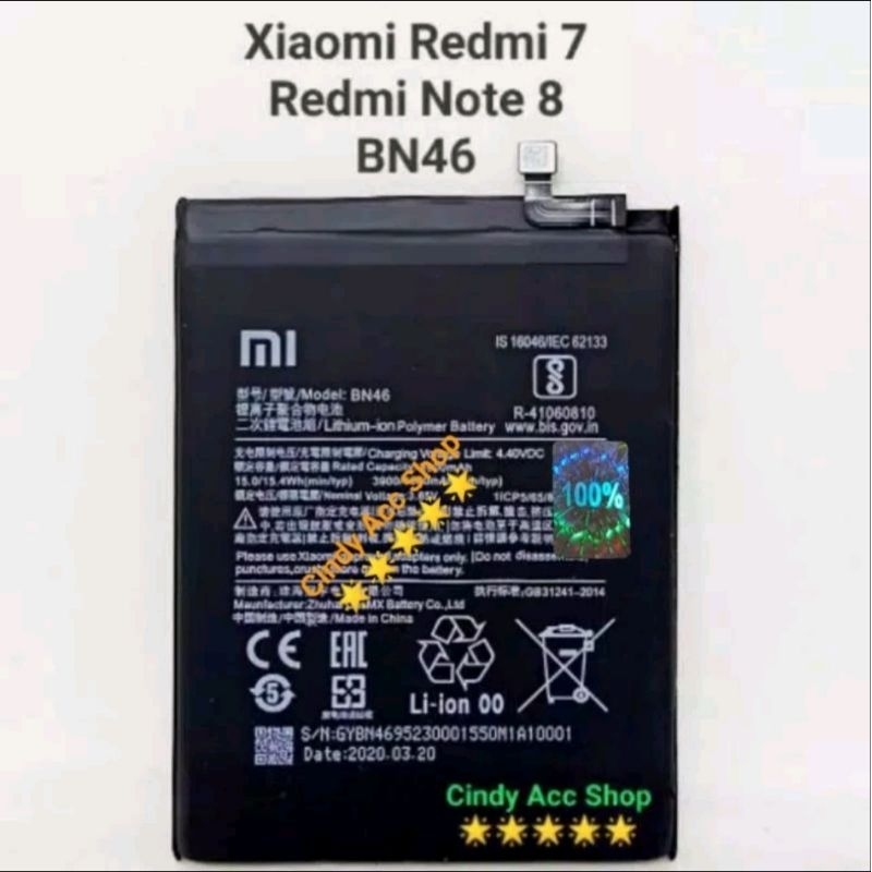 Baterai Redmi Note 8/7 BN46 Ori