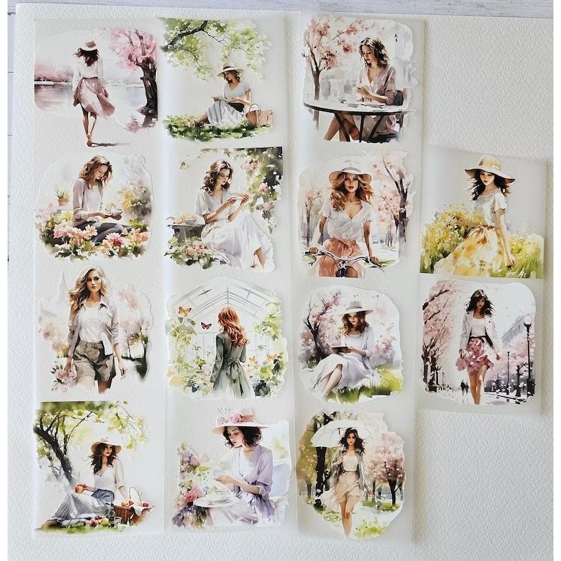 

71Poysjournal Girl & Spring Time PET Tape Sticker - (Indonesian Brand)