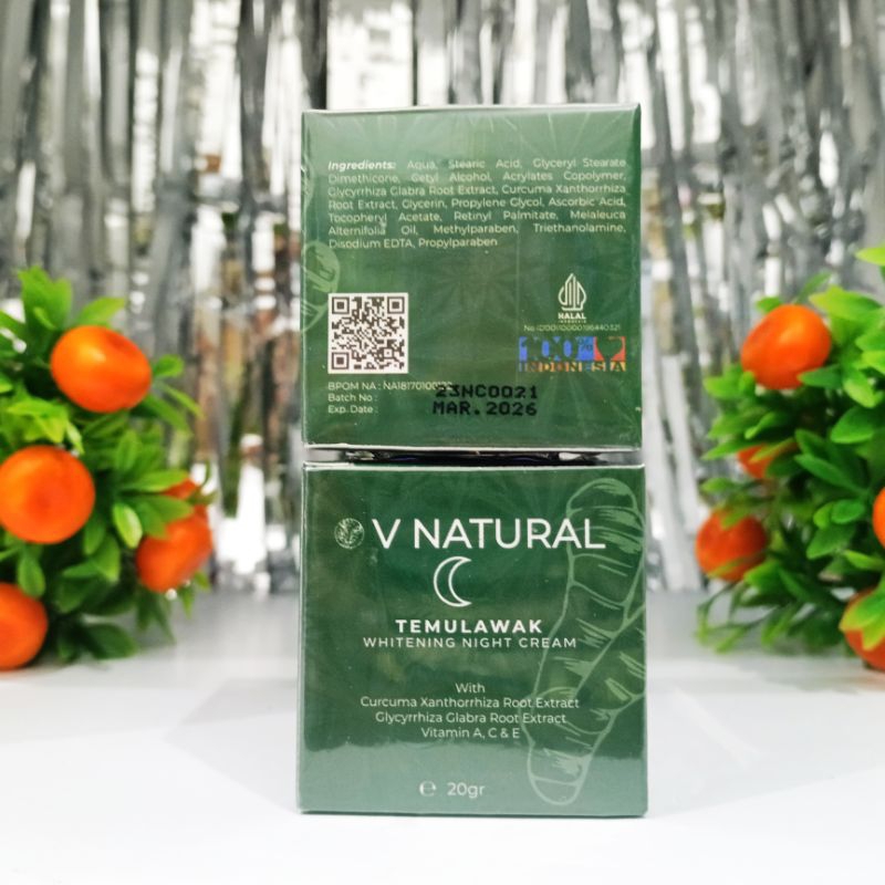 NIGHT CREAM TEMULAWAK VNATURAL BPOM ASLI ORIGINAL