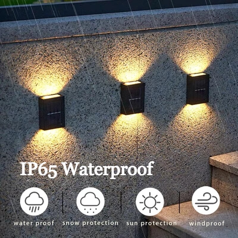 Lampu Sorot Dinding Taman Led Tenaga Surya / Lampu Taman Sorot 2 Arah Solar Led Wall Light