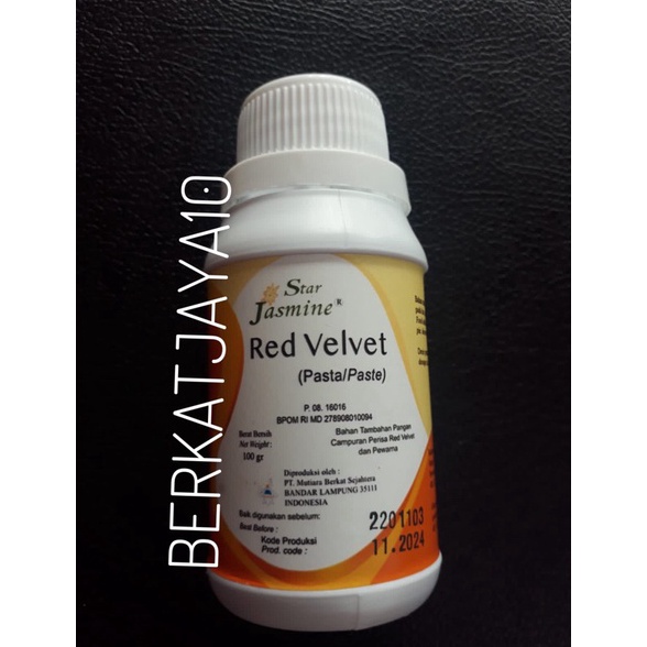 

Paling Ppular Pasta Star Jasmine Re Velvet 1gr Perisa Pewarna Makanan Kue NPG