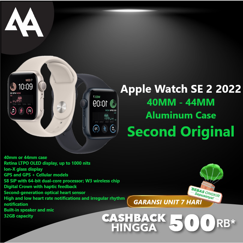 Second - Apple Watch SE 2 2022 40MM 44MM Starlight Midnight Silver