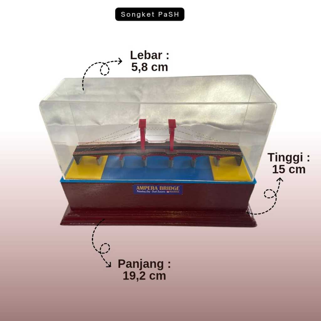 Songket PaSH - Miniatur Jembatan Ampera Palembang Ekslusif Akrilik