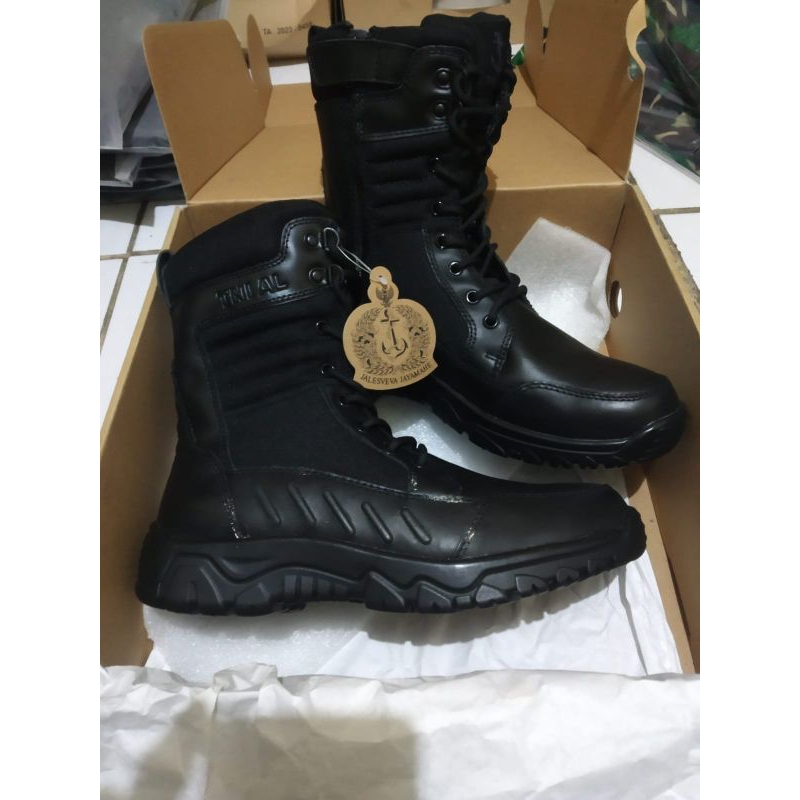 Sepatu PDL TNI / Sepatu Safety / Sepatu Resleting Samping Original AL Tahun 2019