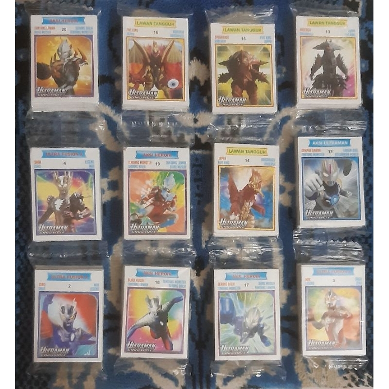 PAKET 4 BUNGKUS GAMBARAN KWARTET KARTU JADUL 4,5X6,5CM ULTRAMAN