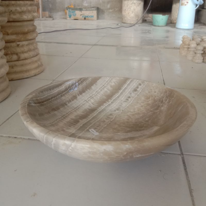 Piring buah batu onix bawean motif