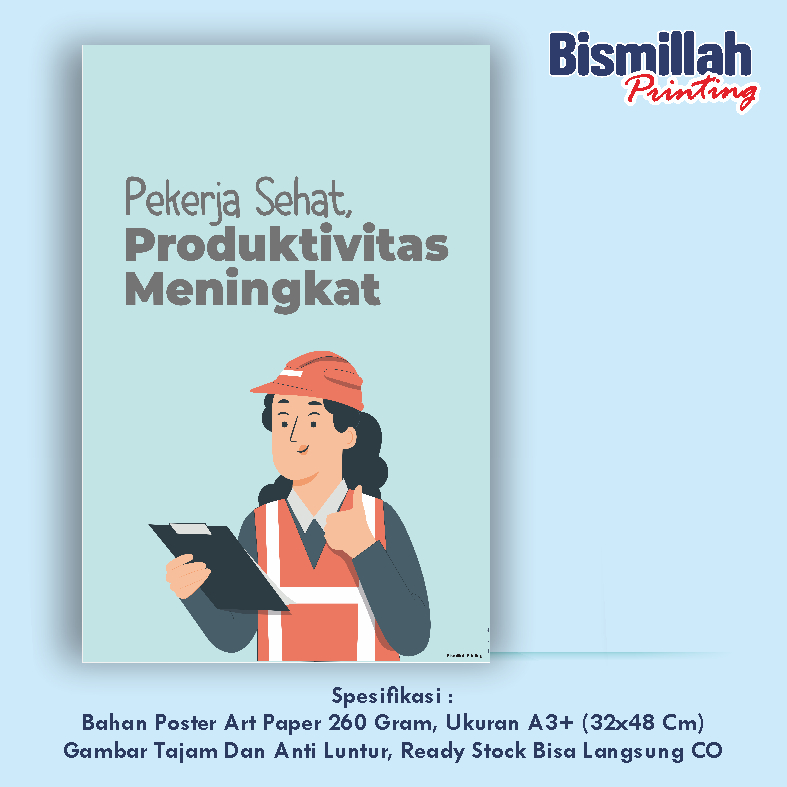 

Poster Kesehatan Pekerja Sehat Produktivitas Meningkat