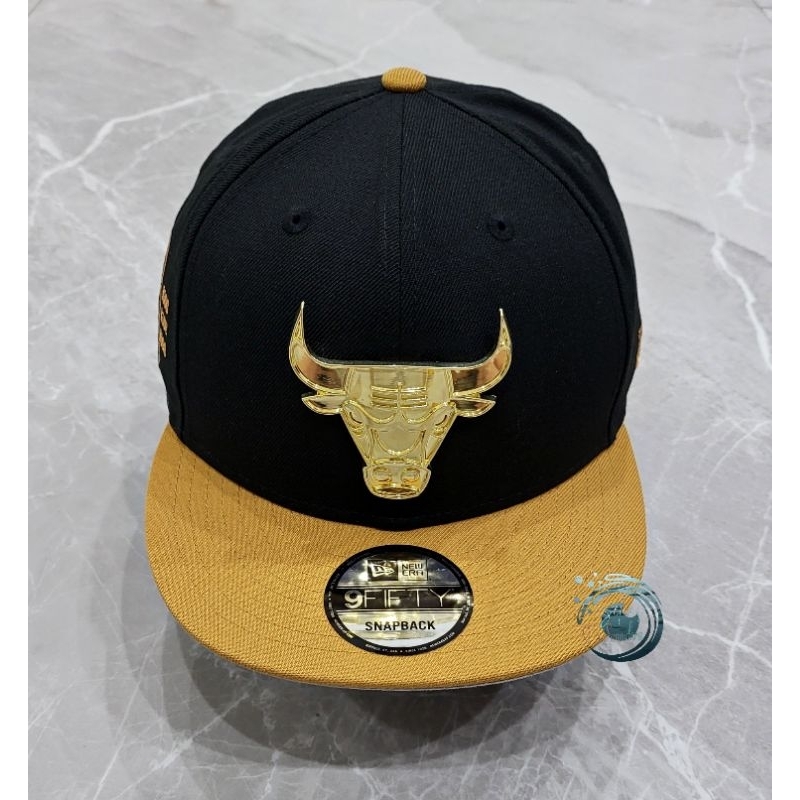 Topi Branded NEW ERA Original x NBA x CHICAGO BULLS METAL GOLD [Koleksi] LIMITED EDITION